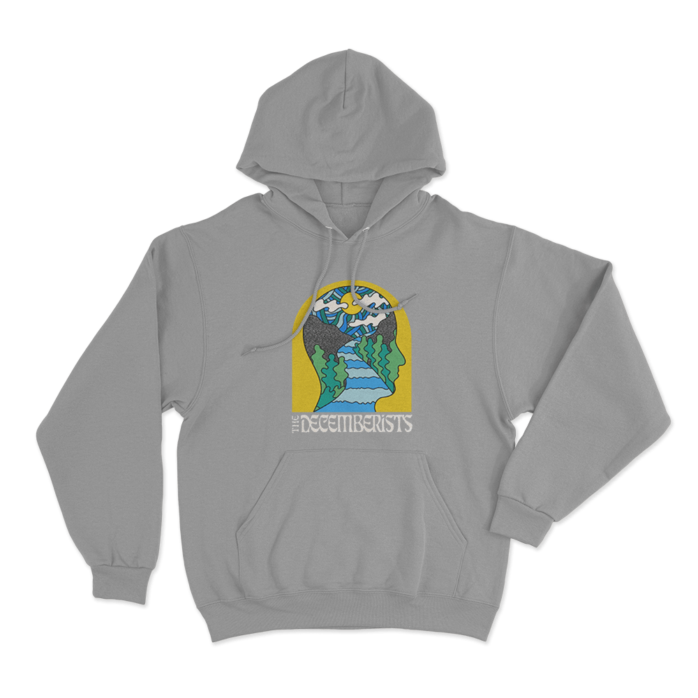 The Decemberists Face Unisex Hoodie Grey The Decemberists Face Unisex Hoodie Grey