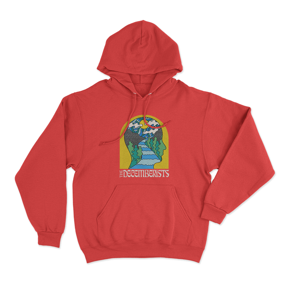 The Decemberists Face Unisex Hoodie Red The Decemberists Face Unisex Hoodie Red