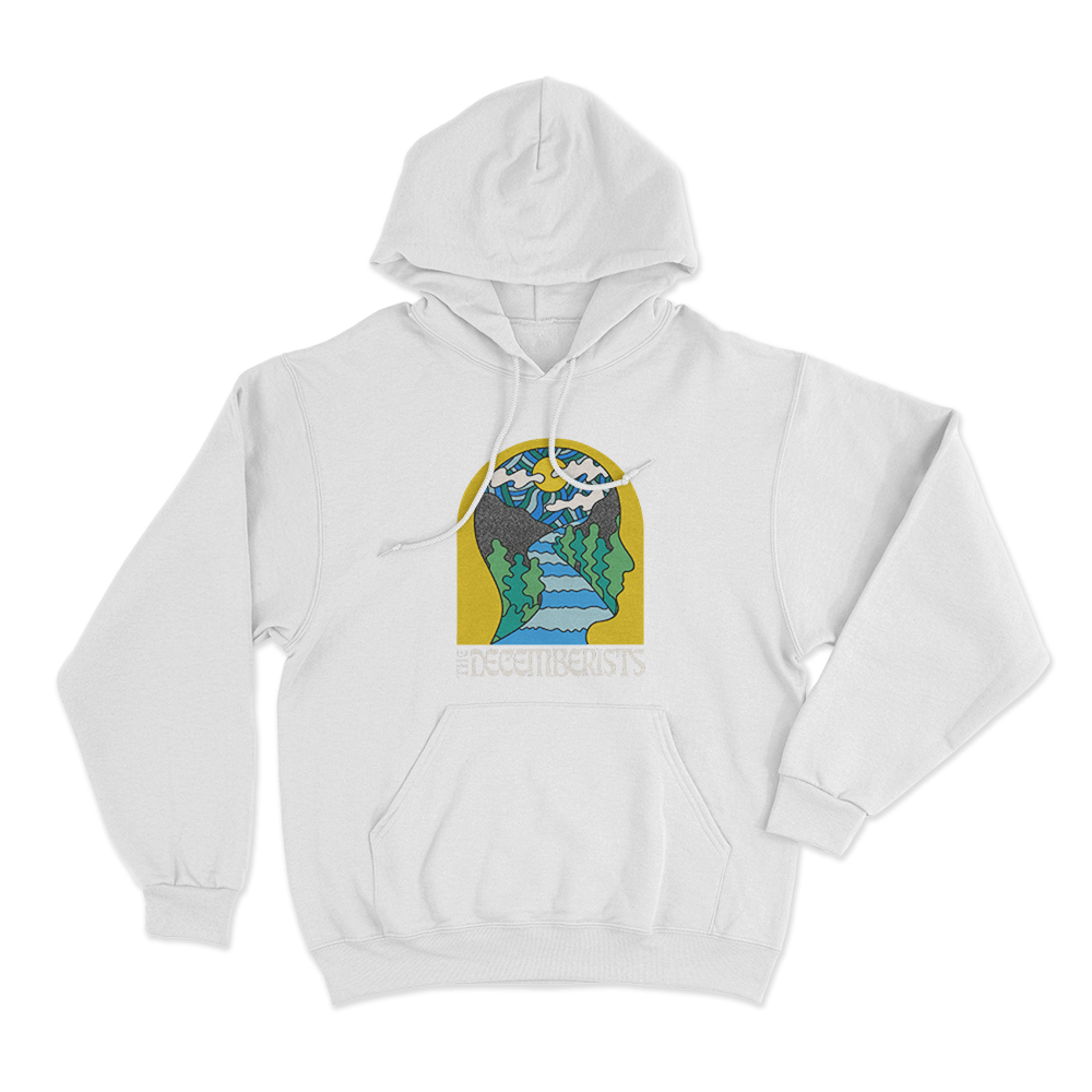 The Decemberists Face Unisex Hoodie White The Decemberists Face Unisex Hoodie White