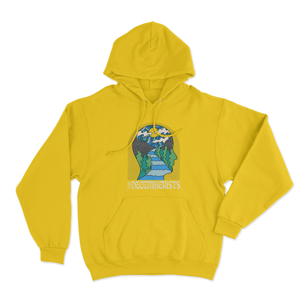 The Decemberists Face Unisex Hoodie Yellow The Decemberists Face Unisex Hoodie Yellow