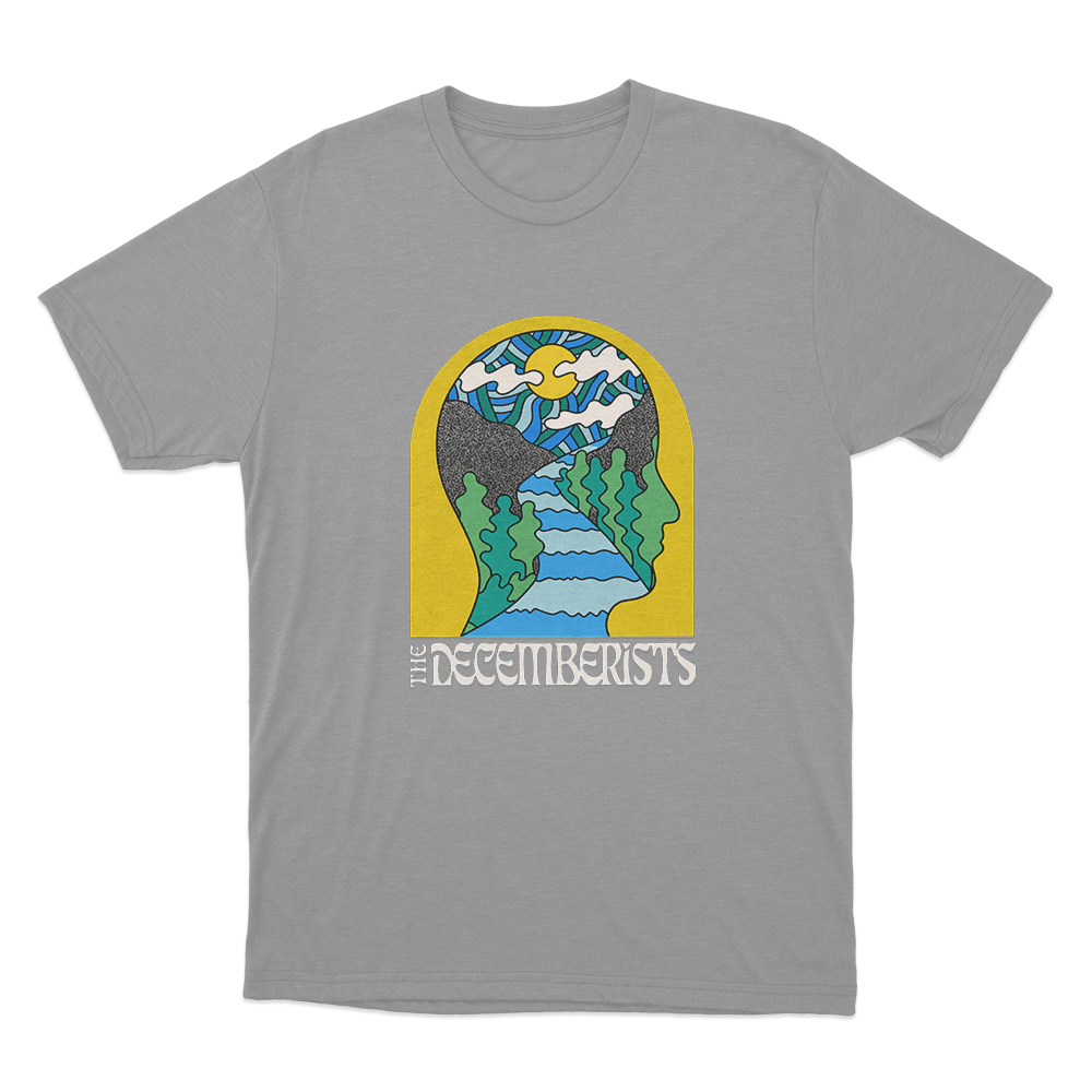 The Decemberists Face Unisex T Shirt Grey The Decemberists Face Unisex T Shirt Grey