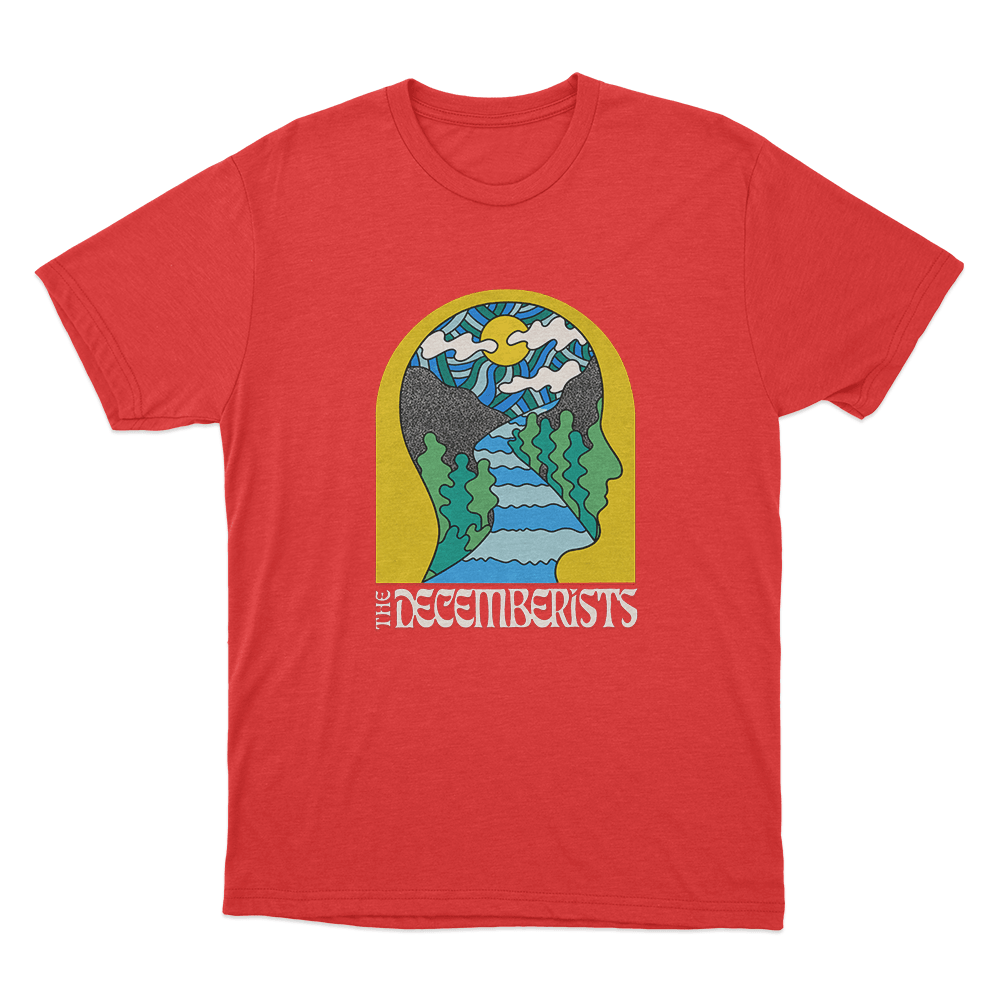 The Decemberists Face Unisex T Shirt Red The Decemberists Face Unisex T Shirt Red